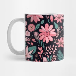 pink flowers pattern Mug